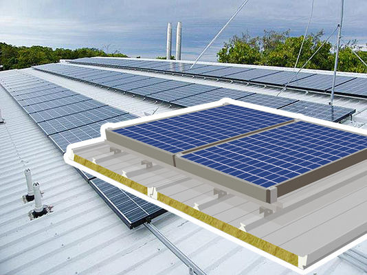 Système de panneaux solaires ignifuges en PU en laine de roche et en verre