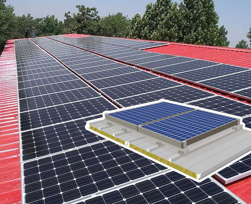Oui Panneau photovoltaïque de toit ignifugé de 75 mm pour des solutions de toiture durables et écologiques